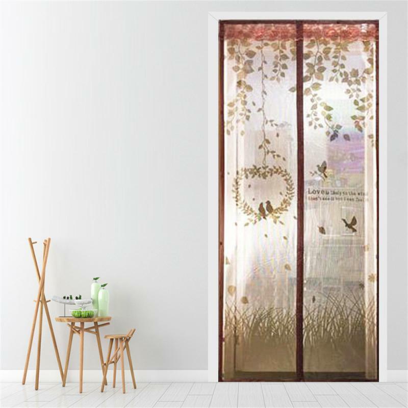 Silent Free Screen Door Bright Colors And Firm Workmanship Mosquito Curtain Polyester Material Door Curtain Screen Curtain