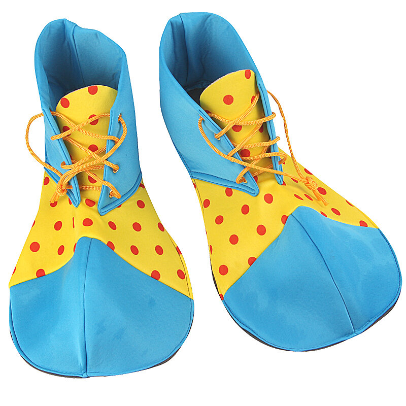 Adult Kids Circus Clown Costume Accessories Rainbow Shoes Role Play Carnival Set Dress Up