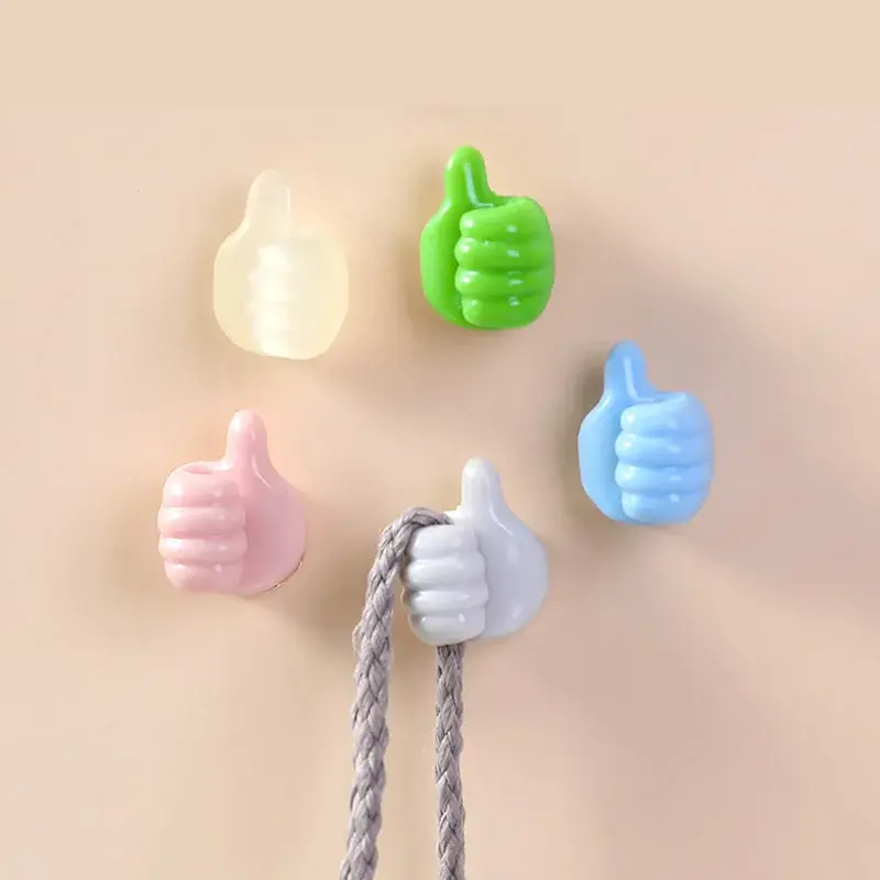 Creative Thumb Hook Bathroom Kitchen Traceless Hook Perforation-free Multi-functional Data Cable Holder