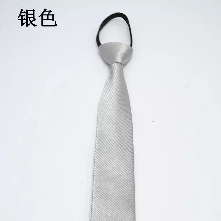 Cravatta con cerniera Pre-legata Paisley grigio nero per uomo Set di cravatte Jacquard di seta Casual da sposa gemelli con fazzoletto
