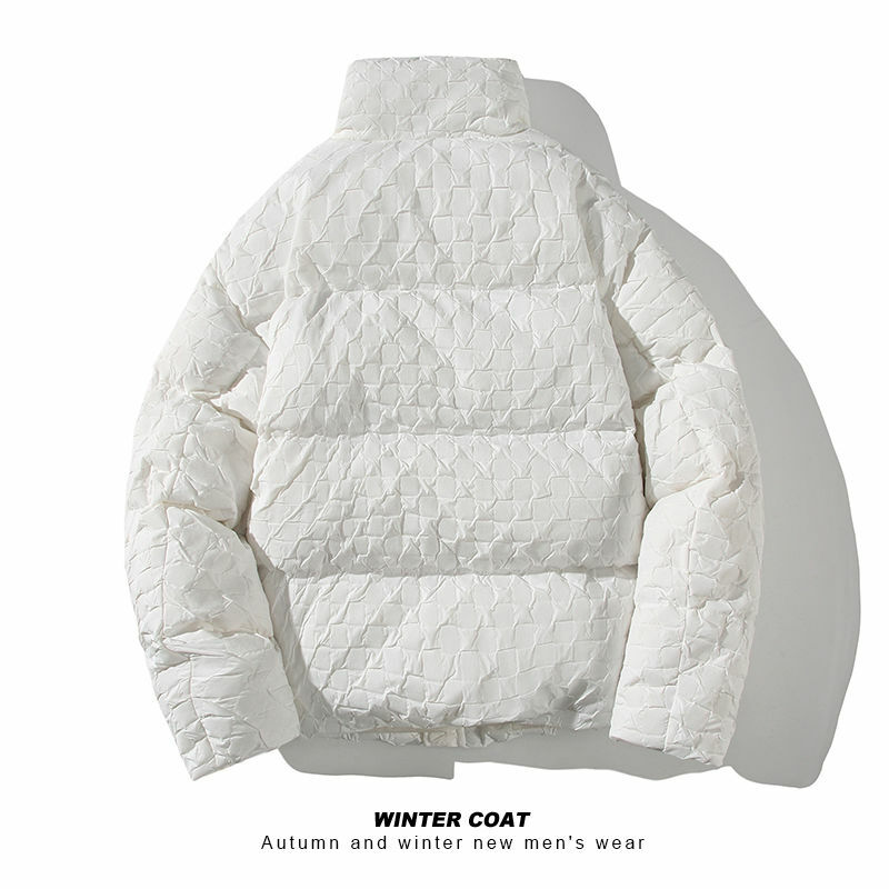 Cappotto invernale da uomo colletto alla coreana allentato High Street giacca imbottita in cotone americano etichetta giacche imbottite in cotone di grandi dimensioni novità
