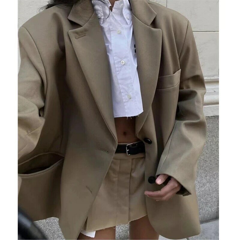 Fr @ nkieShop 여성 블레이저 켄두 동일 코트, 실루엣 남자친구 쿠션, 어깨 디자인 정장, 단색