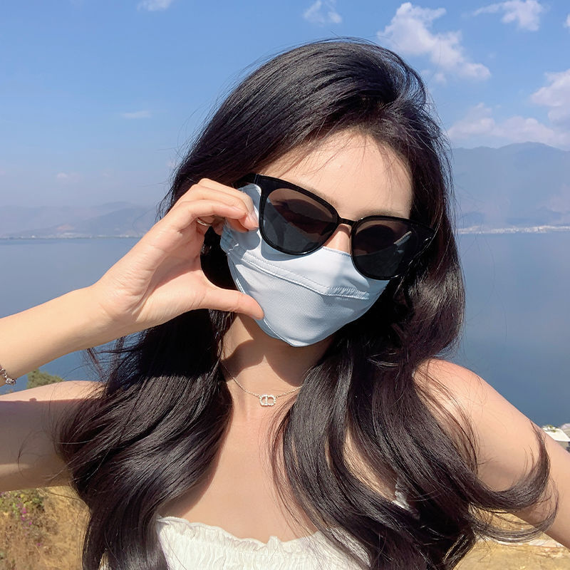 Sommer Sonnenschutz maske Eis Seide Gesicht Schal Mesh atmungsaktive Gesichts bedeckung Frauen Anti-UV-Outdoor-Sport Radsport Maske Sonnenschutz Schleier