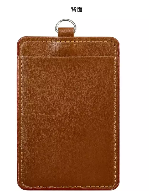 PU Leather Working Permit Case Pass Access Work Employee's Card Holder Cover Sleeve Badge Holder Retractable Badge Reel Clips