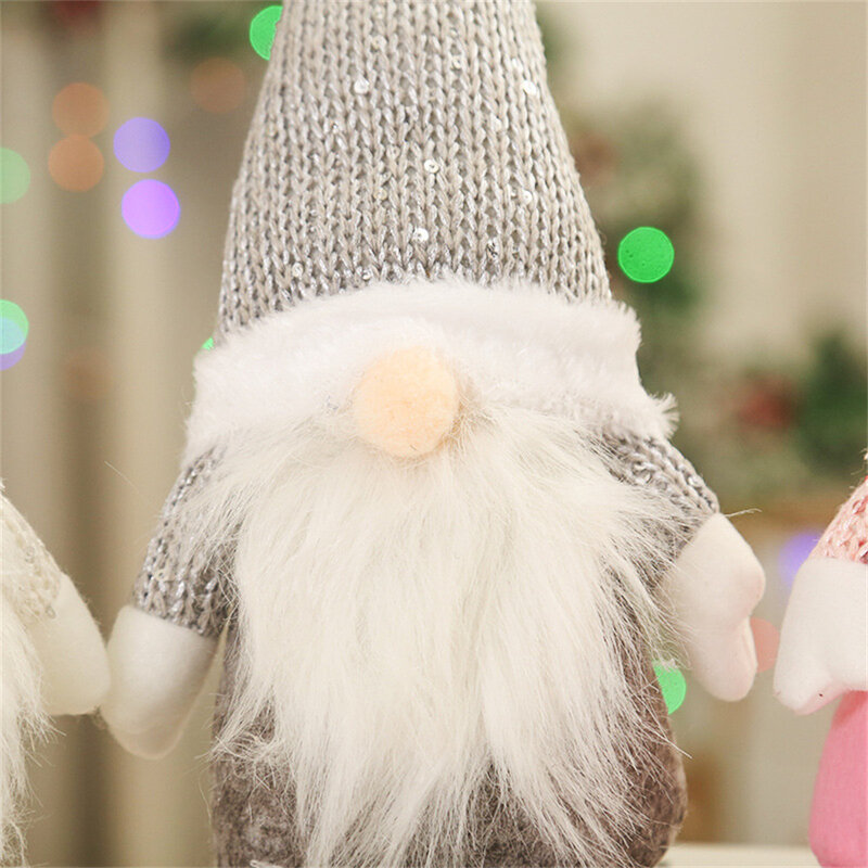 Gnome Noël Poupée Sans Visage Pendentif Père Noël Festivel Décorations Pour La Maison Nordique Noël Nouvel An Ornement Xmas Navidad Set Choses pour les figures d'elfes de Noël