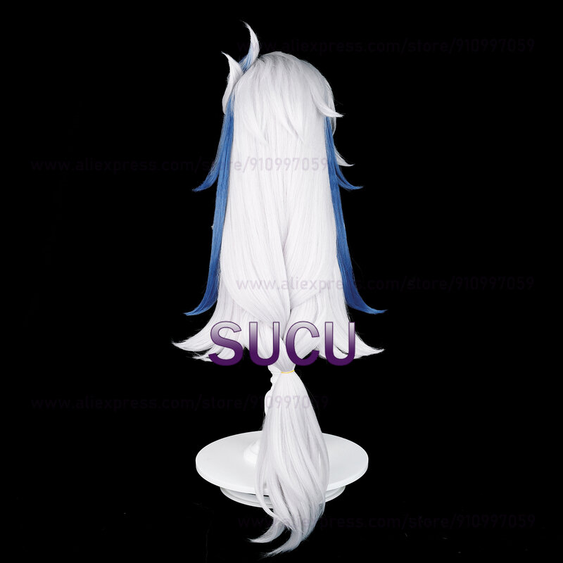 Perruque Synthétique de Cosplay Genshin Impact, Cheveux Longs Bl192.et Blancs de 100cm