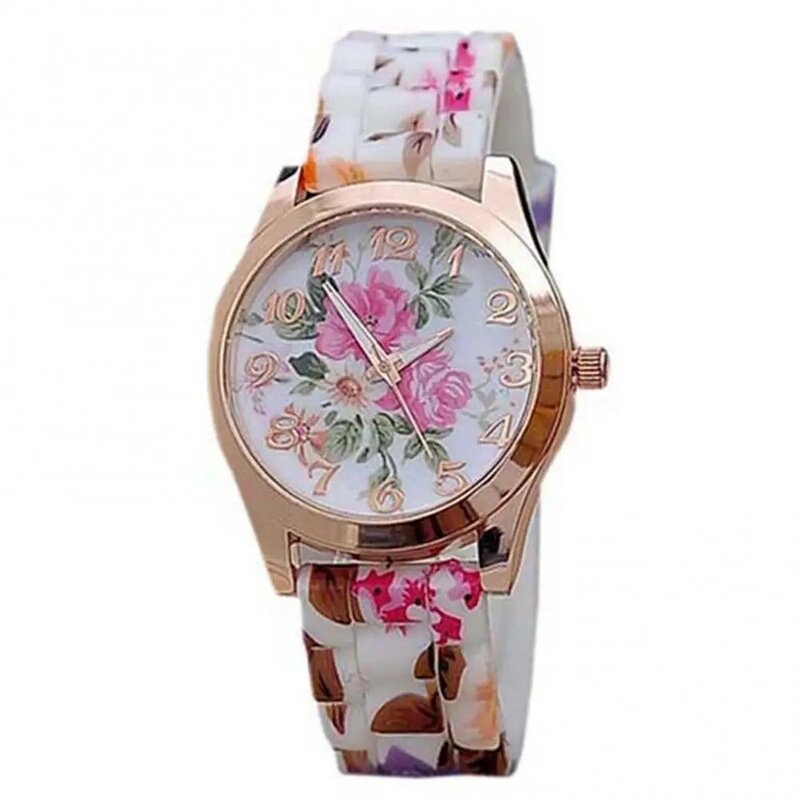 Женские часы с цветочным принтом
