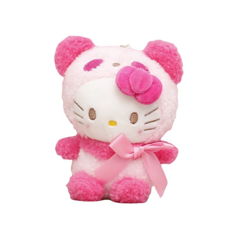 Kawaii Sanrio Keychain Plush Anime Kuromi Doll Keyring Hello Kitty Plushie Cinnamoroll KeyChains Bag Pendant Toy Gift for Girls