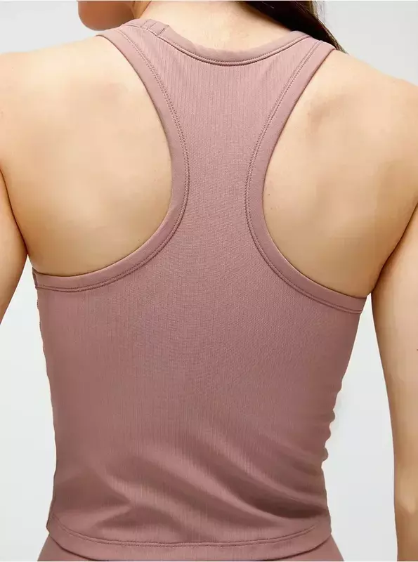 Zitrone Frauen gerippt Yoga Sport Weste Gym Tops Sport Laufen Fitness Unterwäsche mit Brust polster Damen ärmelloses Shirt Tank Top