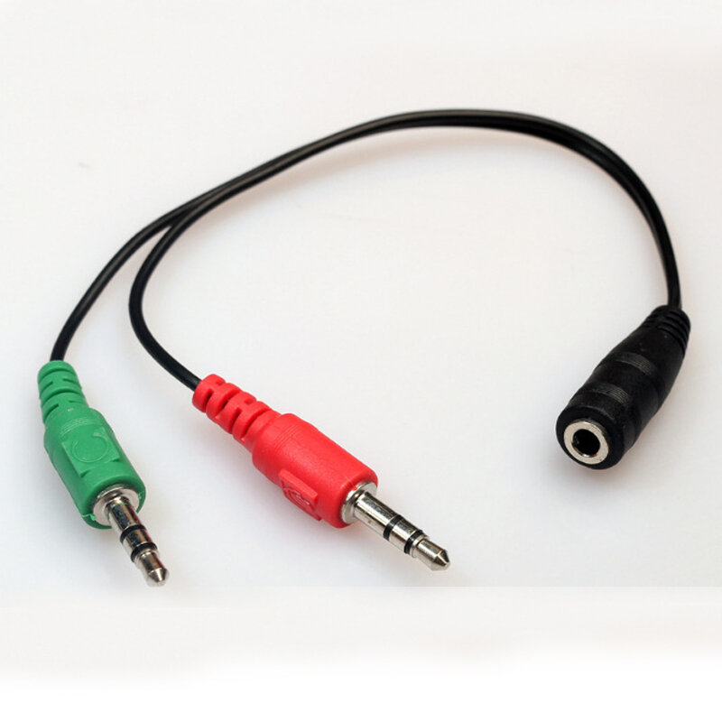 10-100 sztuk 3.5mm 1 kobieta do 2 mężczyzna AUX mikrofon Audio Splitter Adapter słuchawek kabel do podkładka pod telefon komórkowy