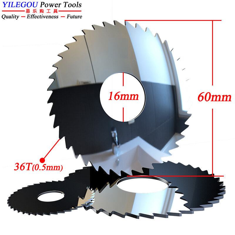 Hoja de sierra Circular de 60x16x0,5mm, herramienta de disco de corte de fresado, mecanizado de ranuras CNC, diámetro de acero de carburo de tungsteno, corte de Metal de 60mm