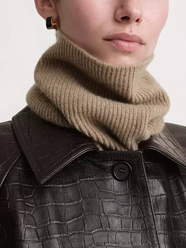 Bufanda de punto acanalada para mujer, bufandas rectas suaves y cálidas, moda de primavera 2024