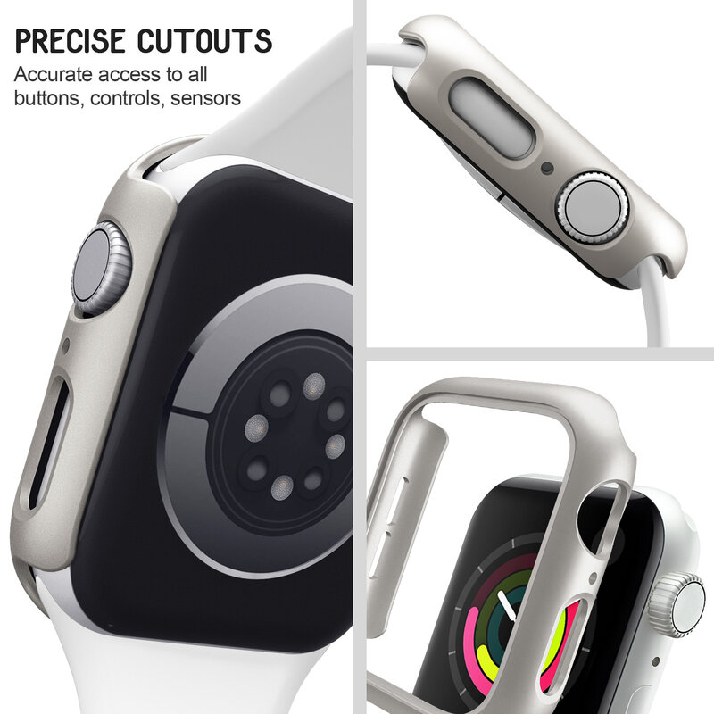 Carcasa dura de 3 piezas para Apple Watch, carcasa protectora de 45mm, 41mm, 38mm, 42mm, 40mm, 44mm, parachoques mate para iWatch SE 9, 8, 7, 6, 5, 4, 3, 2