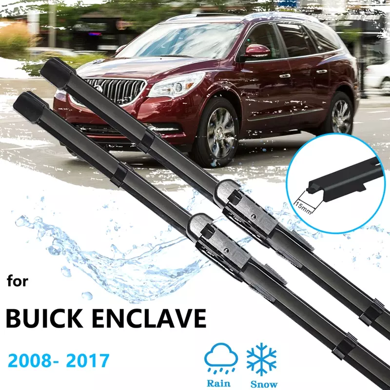 For Buick Enclave 2008~2017 Front Wiper Blades Arms Window Windscreen Boneless Frameless Rubber 26 22 Cleaning High Quality 2PCS