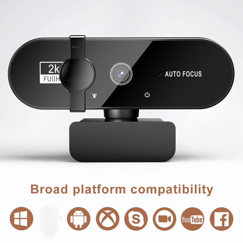 Mini caméra Web professionnelle, webcam Full HD 4K avec microphone, mise au point automatique pour PC, ordinateur portable