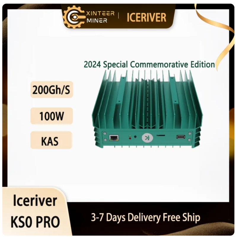 50% zniżki na promocję Nowy KS0 Pro, IceRiver KAS KS0Pro 200G Asic Miner 100W Kaspa Mining Crypto Machine, darmowa wysyłka