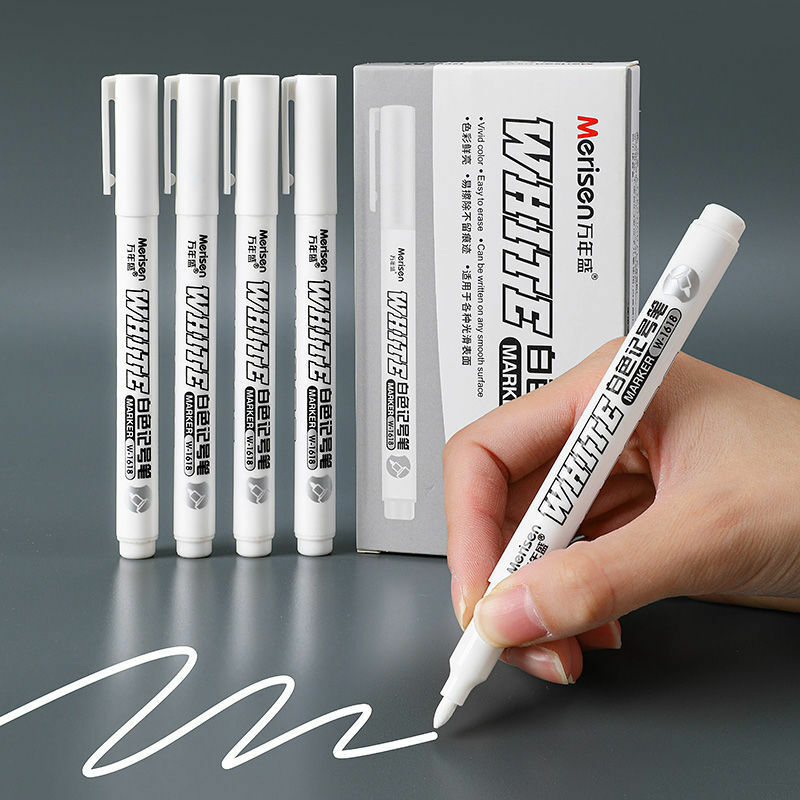 2/3/5 sztuk biały pisaki 2.0mm tłustej wodoodporny biały długopis żelowy DIY Graffiti szkicowania markery artykuły papiernicze pisania szkolne