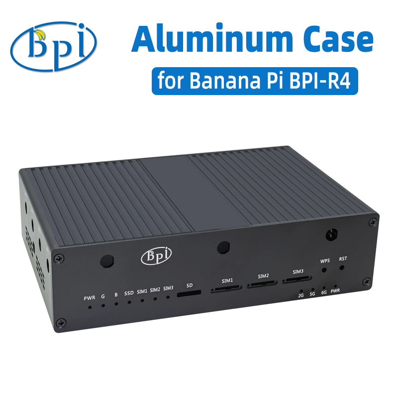 Banana Pi BPI-R4 carcasa de aluminio, carcasa de Metal para placa de desarrollo de BPI-R4