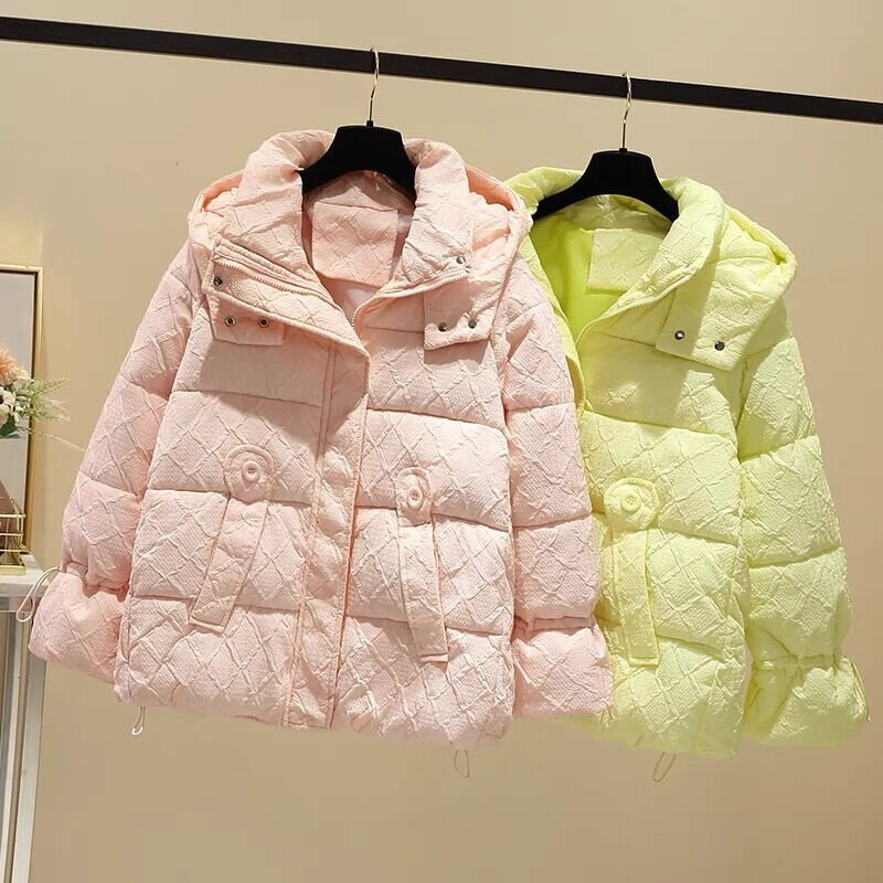 Zimowe damskie prosta w jednolitym kolorze podstawowe uniwersalne puchowy płaszcz bawełniany Harajuku Streetwear odzież wierzchnia wysokiej jakości kaptur wodoodporna ciepła kurtka