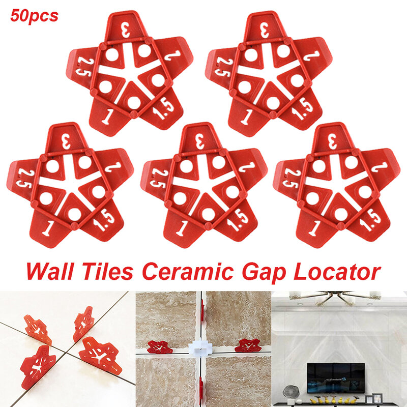 50 Buah 5 In 1 Tile Spacer Plastik Keramik Gap Locator Cross dengan 5 Spesifikasi Dapat Digunakan Kembali Alat Konstruksi untuk Lantai Meratakan