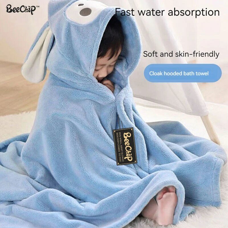 Cartoon Animal Baby Bath Towel Absorbent Fast Drying Without Linting Fluffy Soft Best For Little Baby Winter Children'S Bathrobe