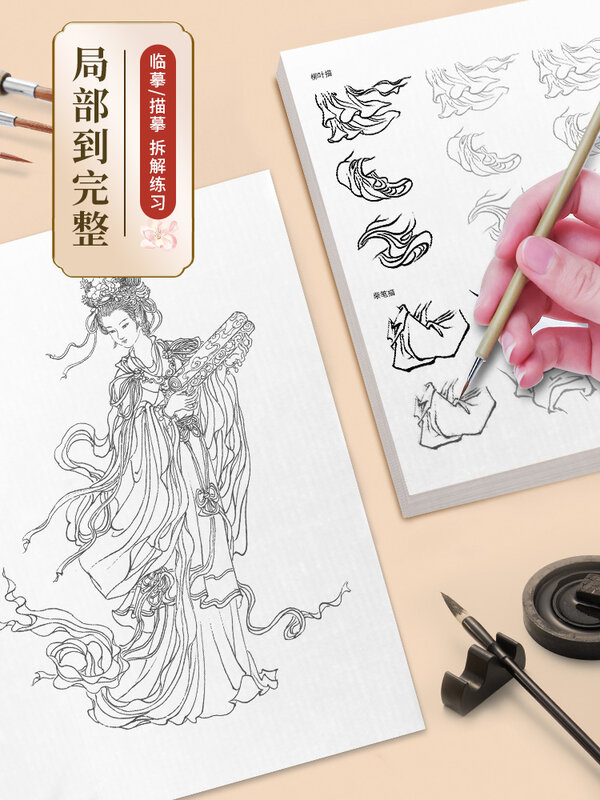 Introduzione alla pittura cinese, pittura floreale, pittura a pennello, pittura cinese, disegno bianco, tracciamento del manoscritto