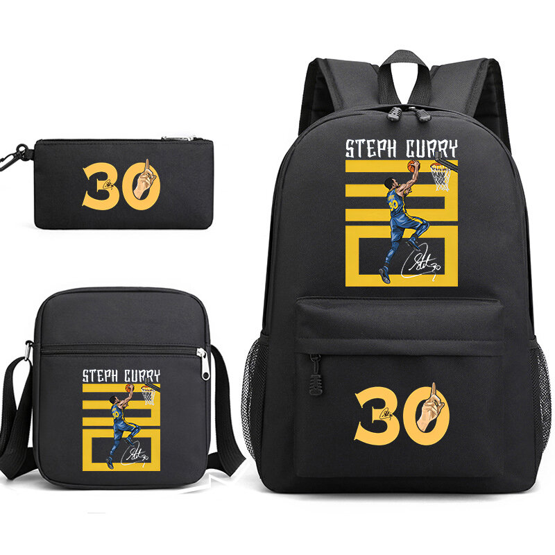 Conjunto de mochila con estampado de avatar de Curry, bolso escolar para estudiantes, bolso de hombro, estuche para lápices, Juego de 3 piezas