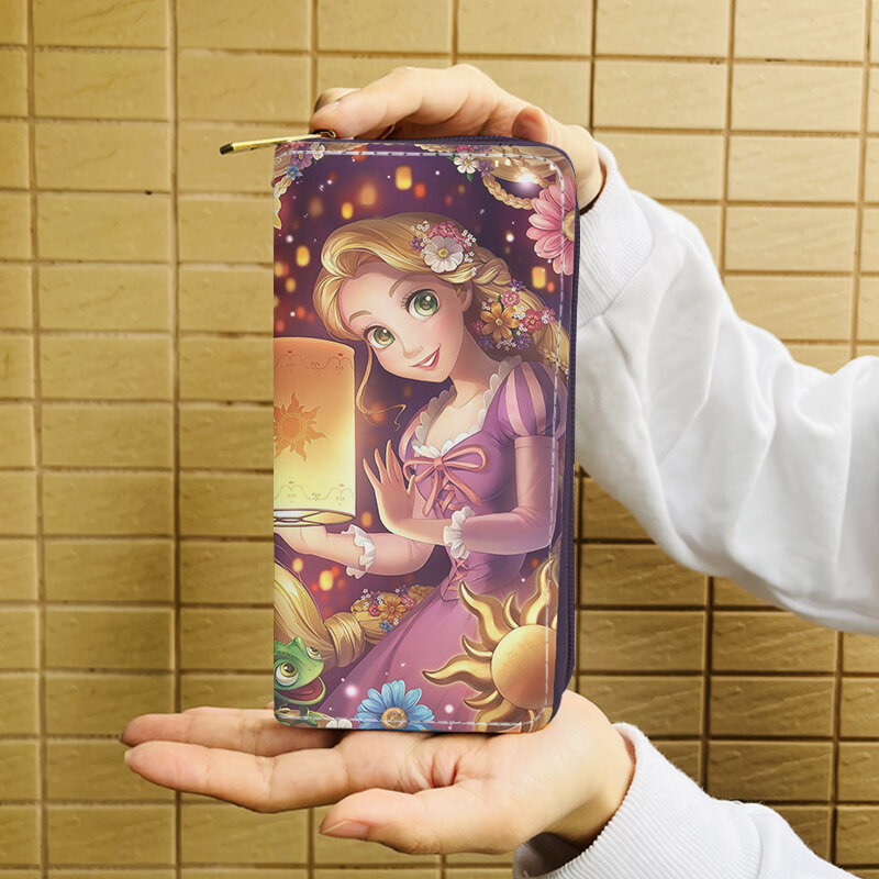 Disney Putri Rapunzel W5999 Anime tas dompet ritsleting kartun tas koin kasual dompet penyimpanan kartu hadiah tas tangan