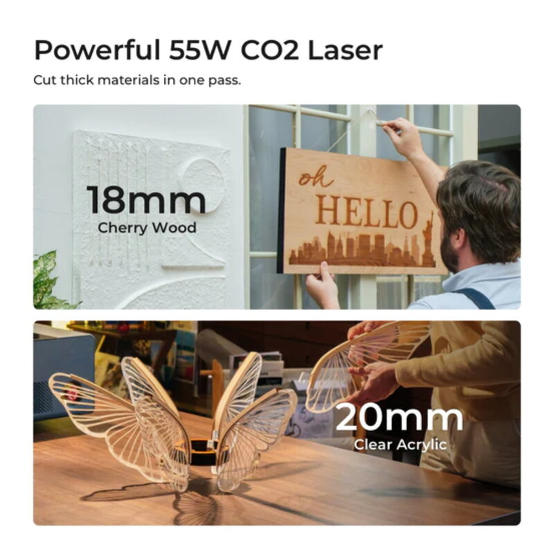 xTool P2 55W Desktop CO2 Laser Cutter Desktop Cutting Machine with Dual 16MP Cameras (Please check the bundle for more options)