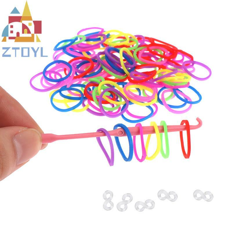 About 120pcs rubber loom bands girl gift for children elastic band for weaving lacing bracelet toy diy material set