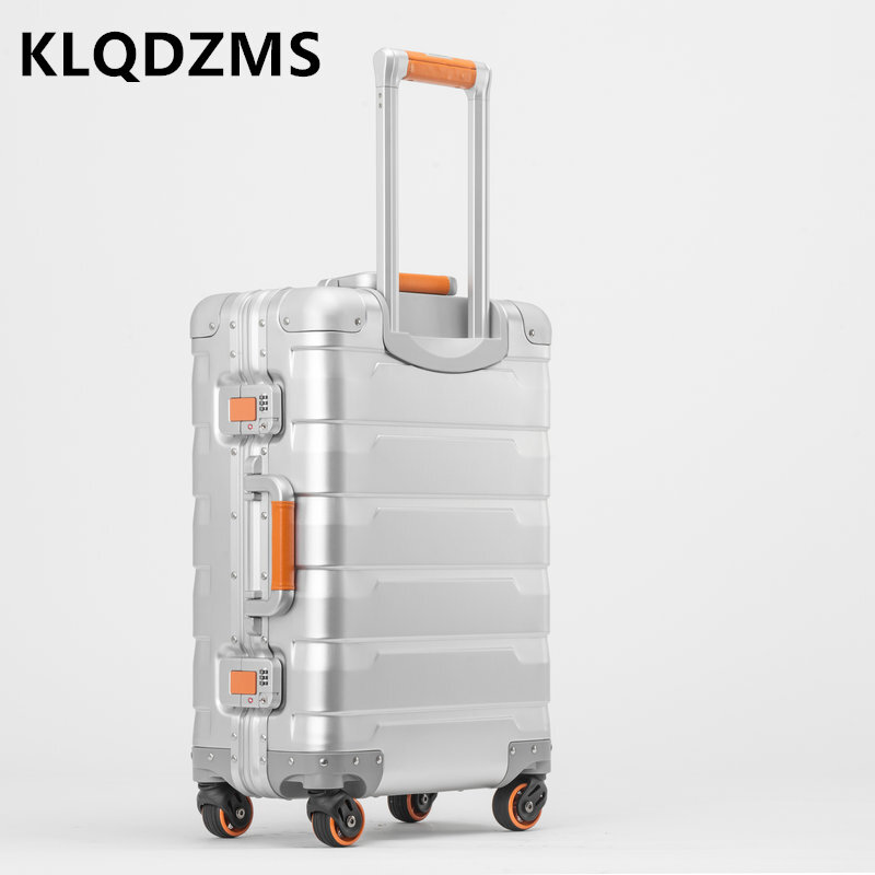 KLQDZMS zaawansowane w całości z aluminium-stop magnezu walizka mężczyzna 20 "24 Cal dobre przechowywanie bagaż Mute na pokład przypadku kobiet