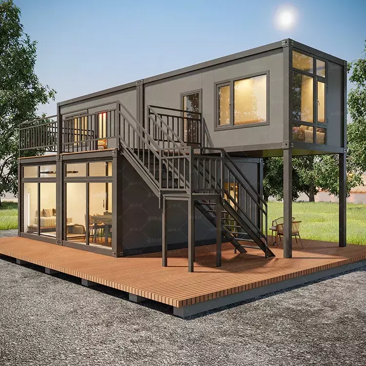 Fast Build Galvanized Container Home Stay House 20ft 40ft Luxury House Villa For Sale