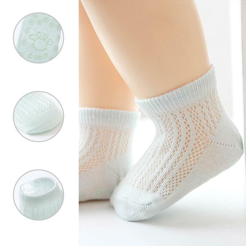 4Pair/lot New spring and summer mesh openwork non-slip baby toddler socks  baby boy girls newborn socks