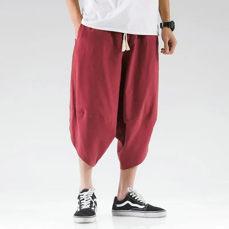 Streetwear Harajuku calças cruzadas para homens e mulheres, calças harém casuais masculinas de moletom largas, corredor de alta qualidade, tamanho grande 5XL, verão