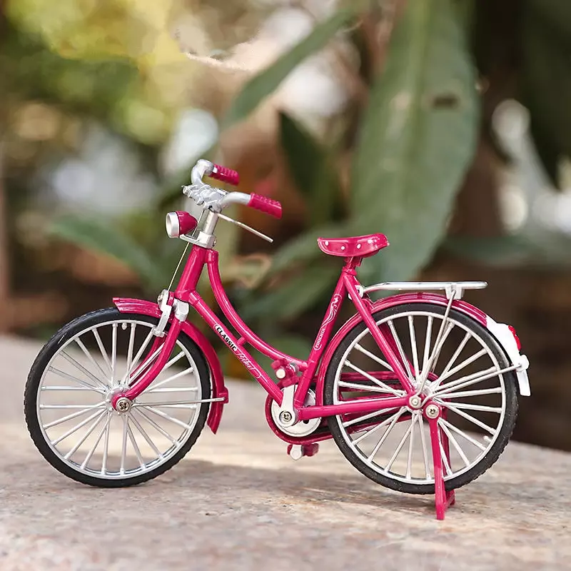 Mini modelo de mountain bike liga infantil, bicicleta clássica, simulação de fundição, dedo de metal, antiquado, brinde, coleção, 1:10