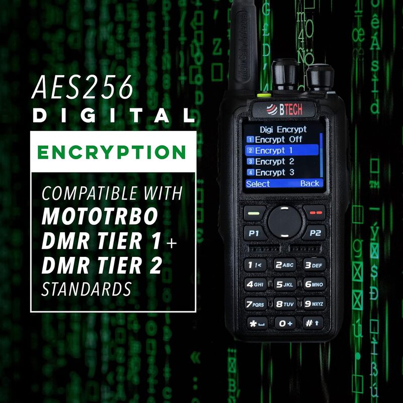 BTECH DMR-6X2 PRO Digital DMR и аналоговая 7-ваттная Двухдиапазонная Двусторонняя радиосвязь (136-174 МГц VHF и 400-480 МГц UHF).