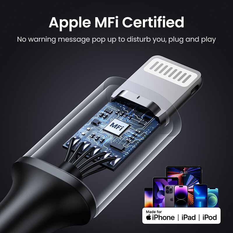 Ugreen Mfi 20W Pd Usb C Bliksem Kabel Voor Iphone 14 13 12 Pro Max Snelle Opladen Soort C Kabel Voor Iphone Voor Ipad