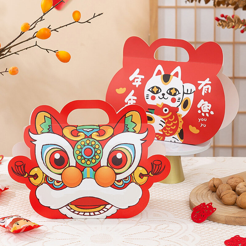 Kantong permen Festival Musim Semi Kemasan coklat biskuit Pasty manis dekorasi pesta kertas Tahun Baru Tiongkok