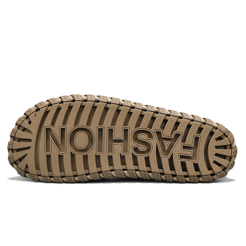 Sandálias masculinas de retalhos em malha, sapatos de verão respiráveis ocos, sandálias de praia ao ar livre, calçados casuais, nova moda, 2024
