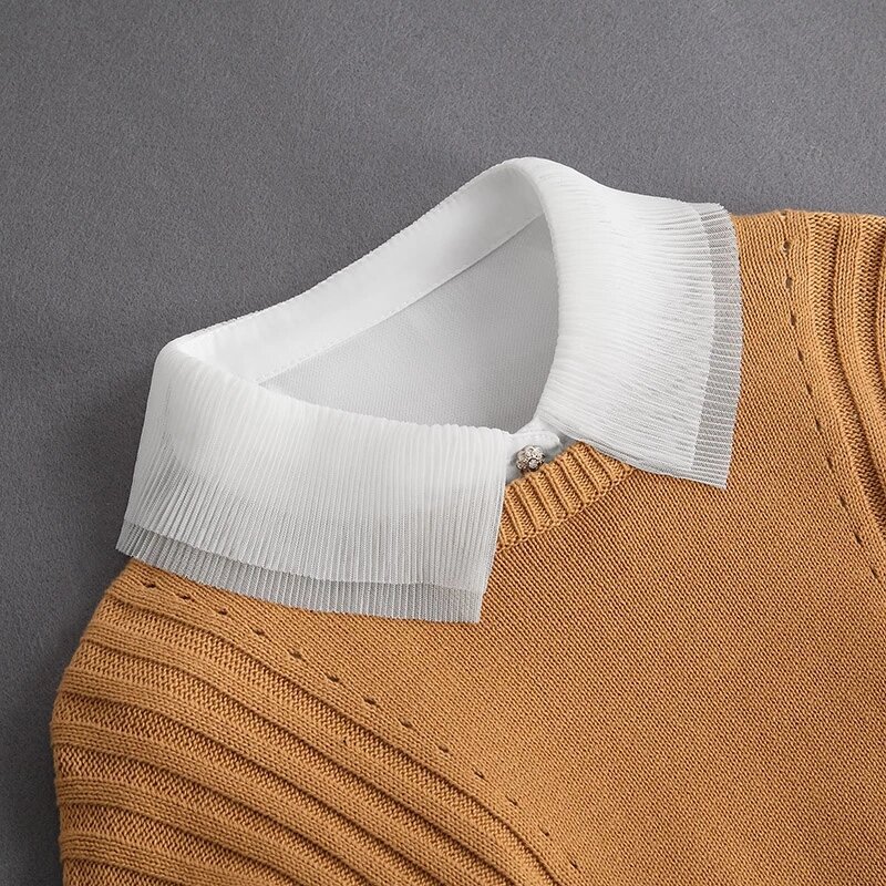 Moda 2022 cravatta anteriore colletto finto bianco per donna colletto staccabile ragazze finte colletto camicetta falso da donna in pizzo Vintage