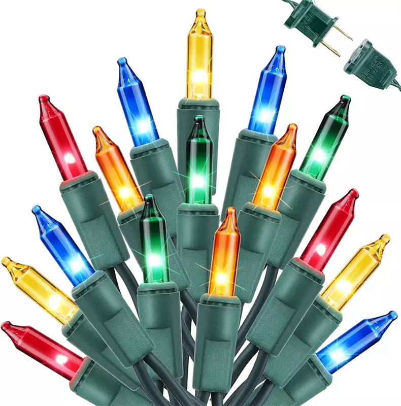 연결 가능한 여러 가지 빛깔의 크리스마스 조명, 100 카운트 스트링 조명, 요정 조명, 휴일 파티 장식 화환