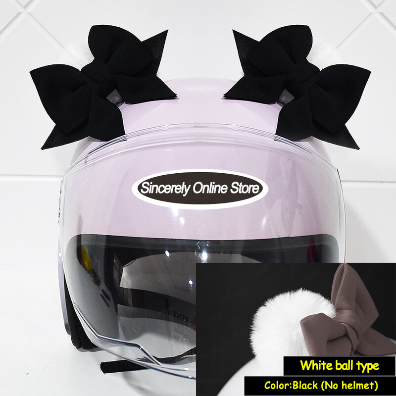 Helm Sking berkendara sepeda motor lucu, helm tanduk telinga kucing kelinci, Aksesori stiker dekorasi telinga kucing 2 buah/pasang