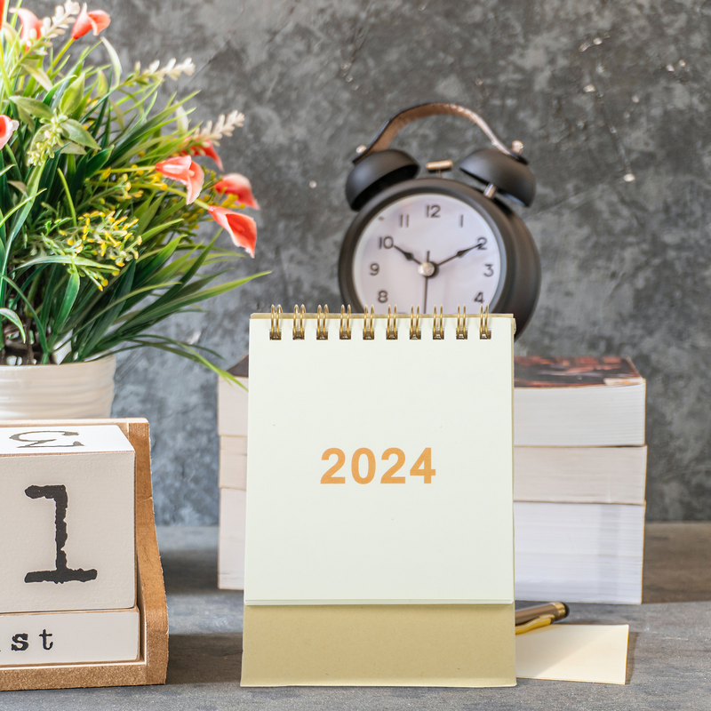 卓上装飾デスクカレンダー、毎日の使用スタンドノート、小さな家庭用アクセサリー、事務用品、2024、2023-2024