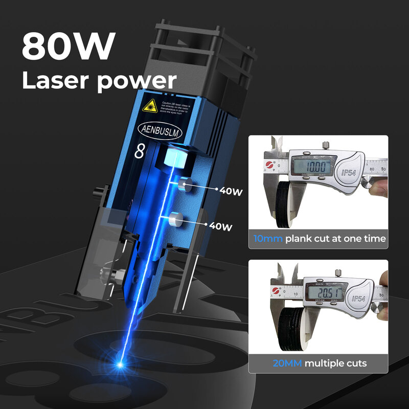 AENBUSLM 40W/80W Laser Engraving Head With Air Assist Laser Engraver CNC Accessories Laser Cutter Laser Module Wood Working Tool