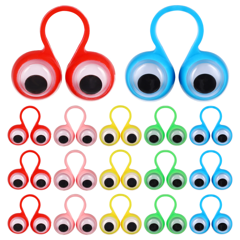 Marionetas de anillo de dedo de ojos grandes para niños, marionetas educativas inteligentes, juego divertido, regalo para niños, Color aleatorio, 20/50 piezas