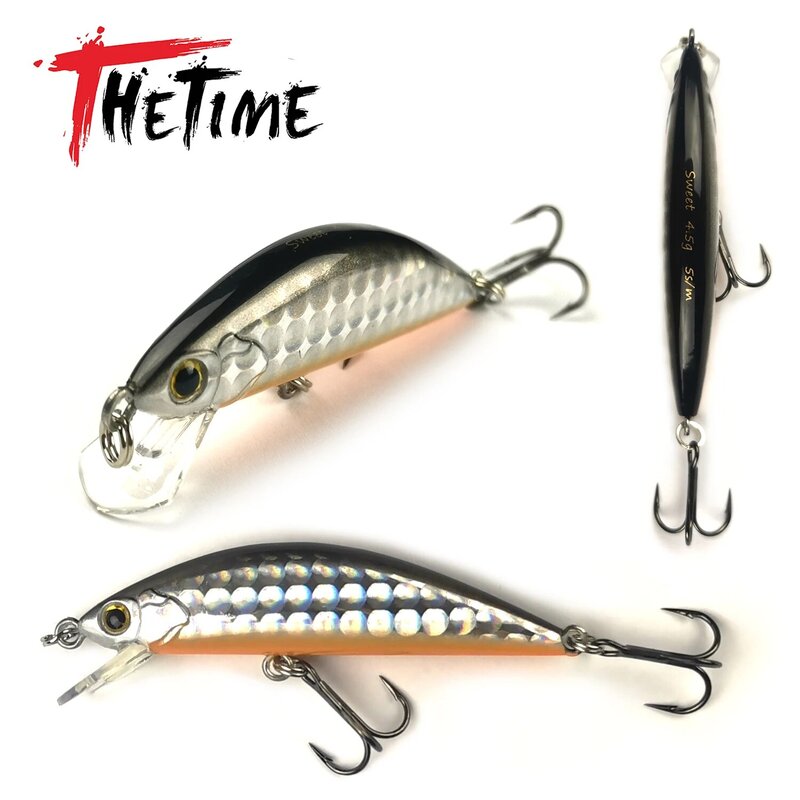 Thetime-釣り用のミニジャークベイト,魚を捕まえるための人工餌,シンキングモデル,55mm,4.5g