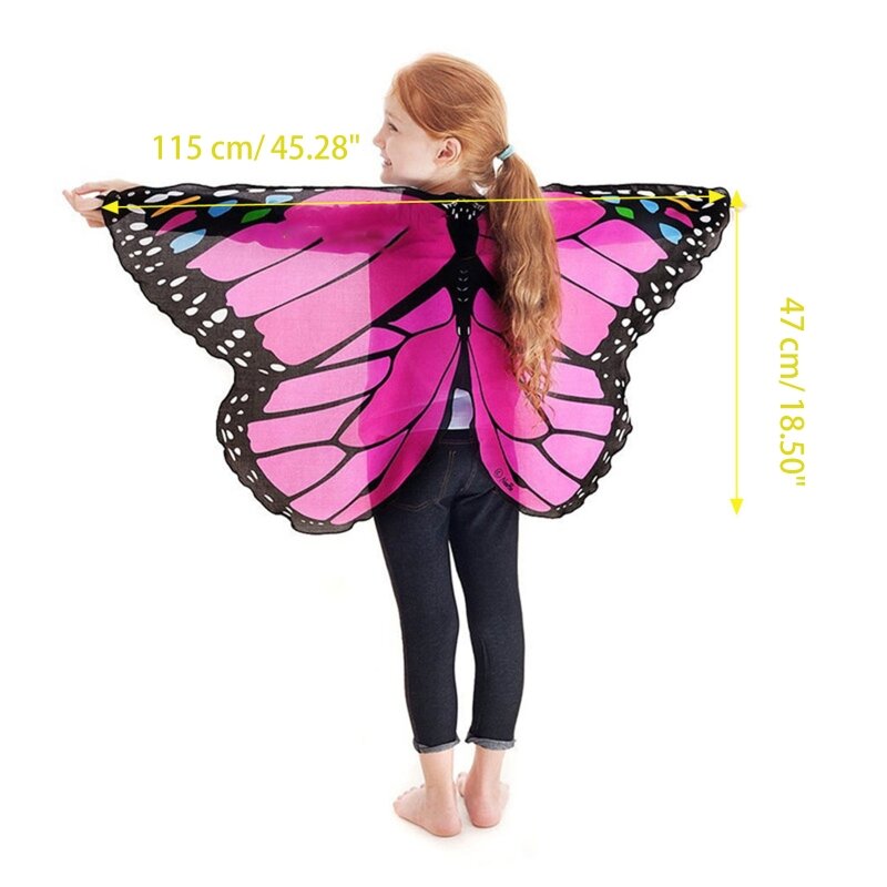 나비 날개를위한 어린이 할로윈 파티 목도리 축제 의상 착용 Ca