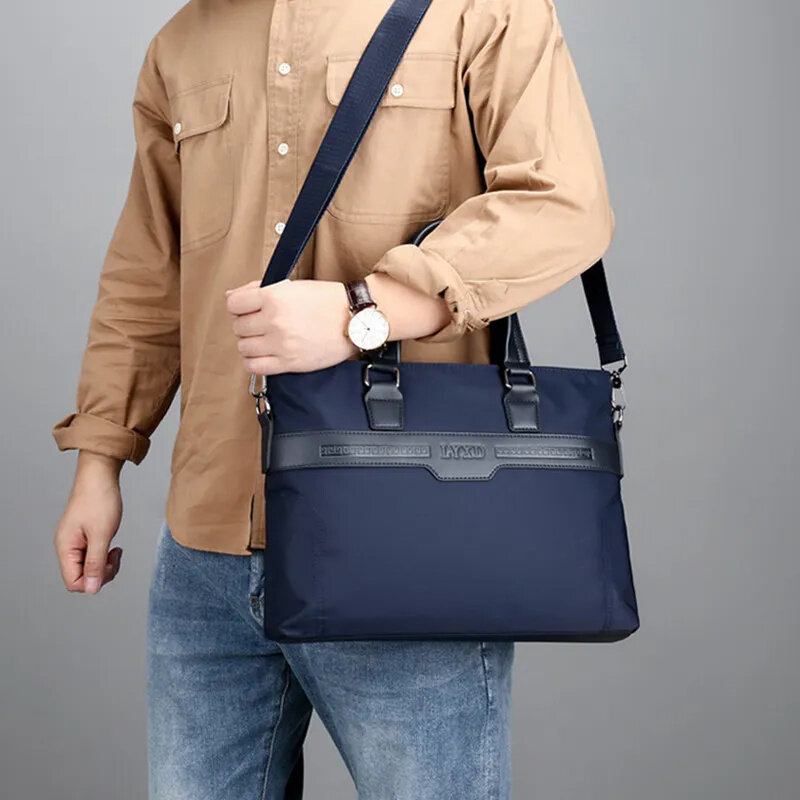 Fashion New Men's Briefcases With Zipper Business Laptop Handbag Casual Male Shoulder Crossbody Bag Office File