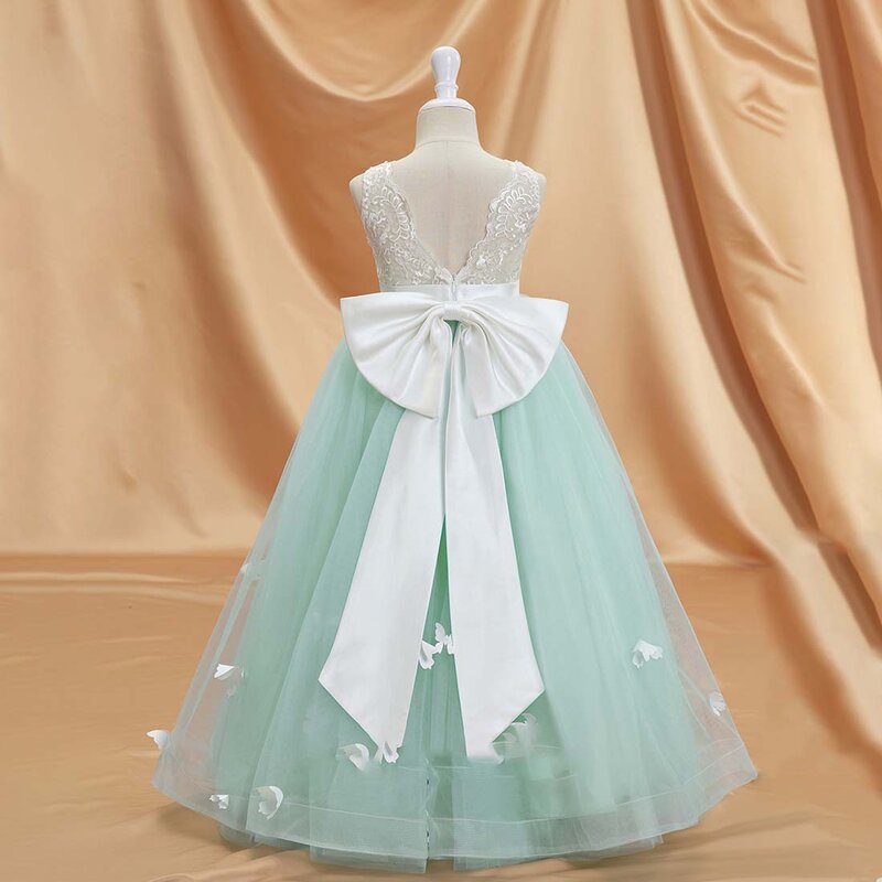 YZYmanualroom Tulle Flower Girl Dress A linha Scoop Andar de comprimento 2-15T