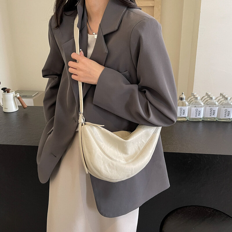 Tas bahu kulit PU kecil untuk wanita, tas selempang tren Korea Y2k warna hitam, tas tangan dan dompet untuk wanita 2024